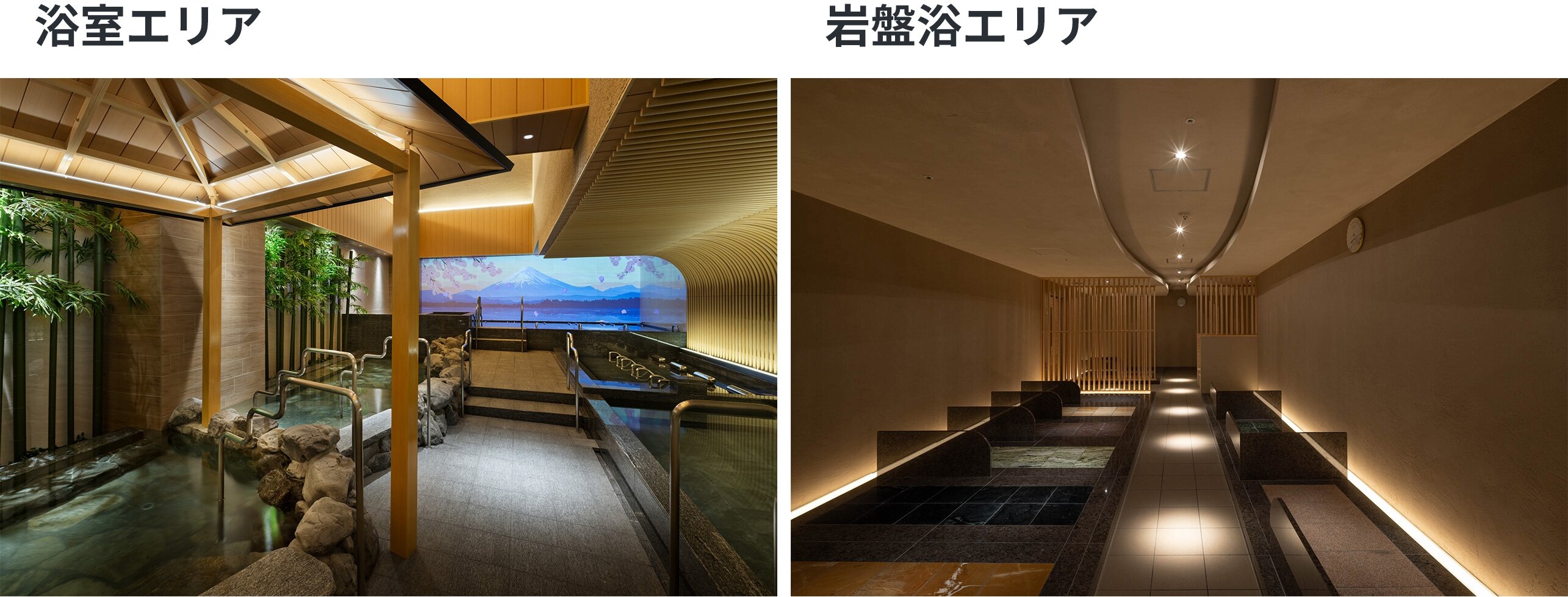 浴室エリア,岩盤浴エリア