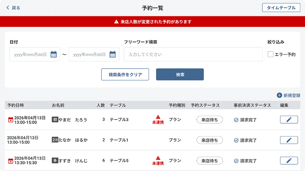 アラート表示 画像